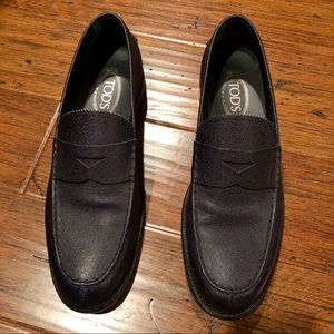 Dark Navy Tod’s leather loafers